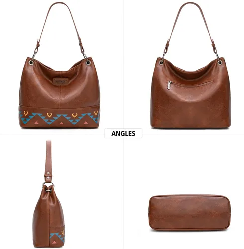 Vista 142 de Wrangler Hobo - Bolsas para mujer de cuero vegano con asa superior, bolsos de hombro y bolsos