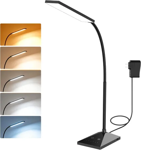 Vista 10 de Lámpara de escritorio LED, luces de mesa para el cuidado de los Negro