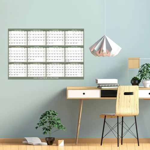 Vista 2 de Calendario anual de pared 2026 – Calendario de borrado en seco 2026 para pared, 34.6 x 22.9 pulgadas, enero 2026 a diciembre de 2026, calendario