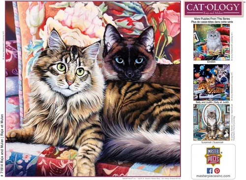 Vista 4 de MasterPieces - Rompecabezas con diseño de gato-Ology (1000 piezas), con arte por Jenny Newland., Multicolor
