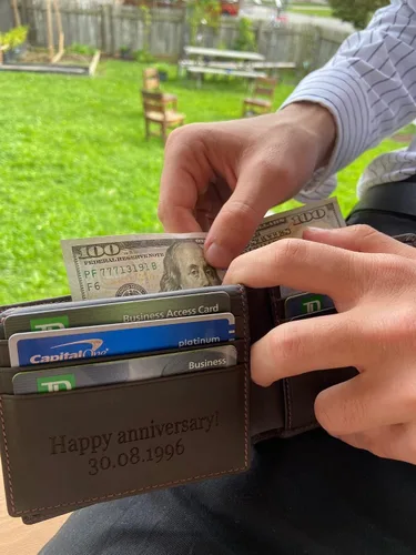 Vista 6 de Carteras personalizadas para hombres regalos personalizados para hombres cartera personalizada para hombres cuero de grano completo grabado