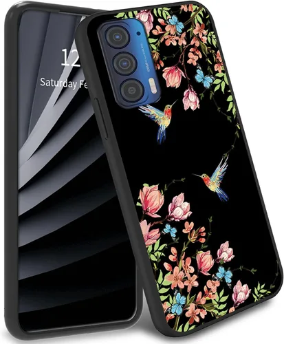 Vista 9 de Funda delgada para Moto Edge 2021 TPU con diseño de hojas de arte, cubierta de protección de cuerpo completo de goma de gel suave para Motorola Edge