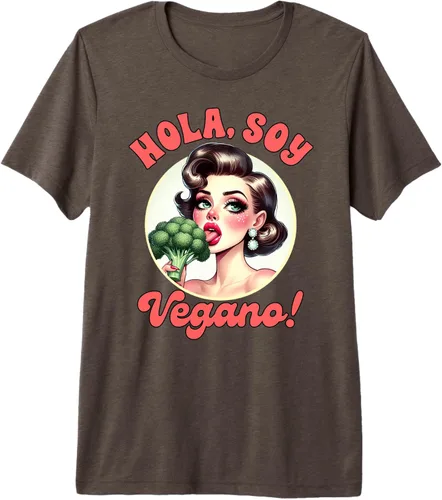 Vista 5 de Vegan Life Vegetarian Broccoli Spanish Hola Soy Vegano Premium Tri-blend T-Shirt