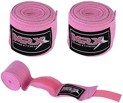 Vista 2 de MRX BOXING & FITNESS Boxing Hand Wraps Semi-Elalstic Multi Colors Great for MMA Boxing Muay Thai Kick Boxing Training 118, 160, 180 Length