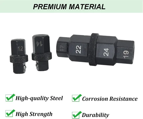 Vista 3 de CNWOOAIVE Herramienta de eje hexagonal para rueda de eje delantero de motocicleta, 12, 14, 17, 19, 22, 0.945 in, 6 en 1, herramienta adaptadora