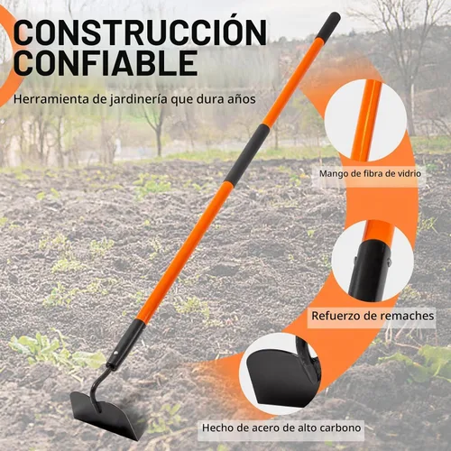Vista 5 de Nohovu Herramienta de azada de jardín, herramienta de jardín de azada de 58 pulgadas con mango largo de fibra de vidrio, azada de jardín resistente