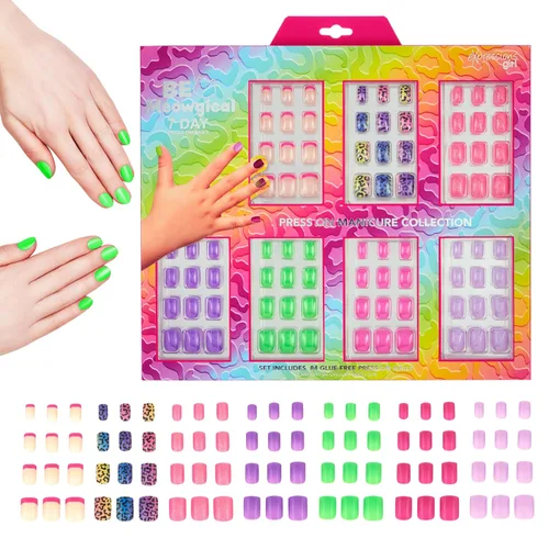 Vista 6 de Colección de manicura de 7 días - Juego de uñas a presión de 84 piezas para niños (BFF)