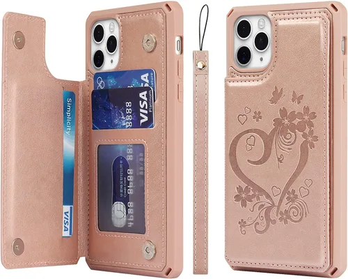 Vista 17 de Cavor Funda para iPhone 11 Pro Max con tarjetero y tarjetero, funda tipo cartera con tarjetero para tarjetas de crédito para iPhone11ProMax, funda