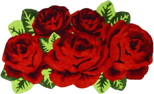 Vista 25 de USTIDE Bonita alfombra de baño de rosas para baño, alfombra de baño naranja de lujo, antideslizante, con forma de flor, alfombra de ducha de felpa