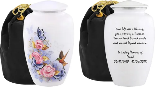 Vista 17 de Urnas de Recuerdo de Mariposa y Colibrí para Cenizas Humanas - Urnas Decorativas, Urnas para Cenizas Humanas Mujer y Hombre, Urnas para Cenizas