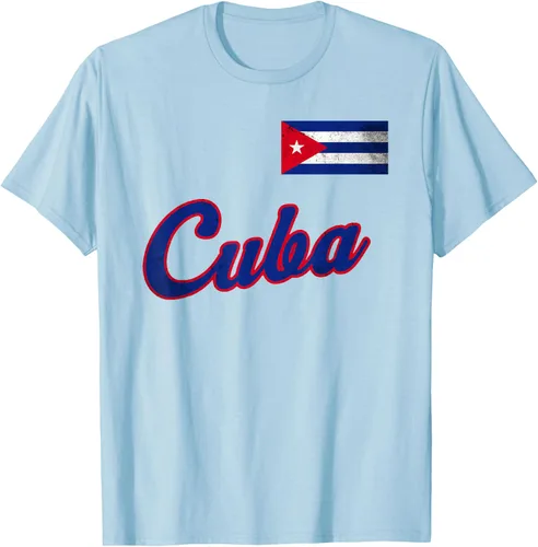 Vista 36 de Camiseta cubana con bandera de béisbol de Cuba 2023, Negro