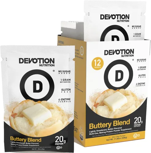 Vista 16 de Devotion Nutrition Brownie - Proteína en polvo para batidos, hornear, brownies, postres, 0.71 oz de aislado de suero y mezcla de caseína, sin azúcar