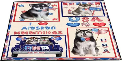 Vista 13 de Doggie of the Day Alaskan Malamute Dogs Floor Mat - 4th of July Independence Day - Best Dog Doormat - Protector Decor - Unique Portrait Art