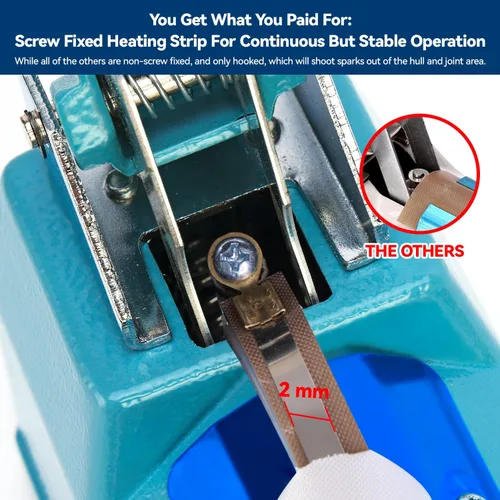 Vista 4 de Sellador Pro, Sellador de calor por impulso patentado de 8 pulgadas, Máquina de sellado de bolsas de polietileno de 2 mm de ancho de sellado, 2 kits