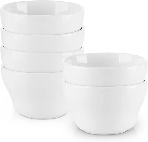 Vista 12 de Selamica Vasos de cerámica para caldo de 8 onzas, cuencos pequeños de 4 pulgadas, cuencos de postre para salsa de sopa, tazas de café, aptas