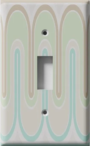 Vista 9 de Placa decorativa de salida - Verde Retro Waves - Receptáculo doble dúplex