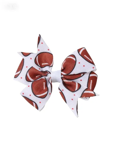 Vista 5 de BBTDIN Baby Football Turban Headband Girl Football Bows Baby Football Hair Band Bow BBG19 (3 Pcs-F1)