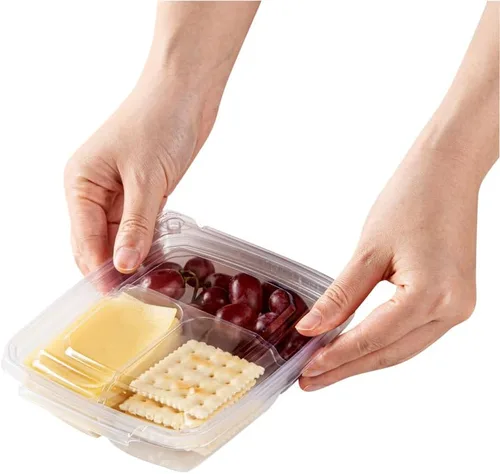 Vista 11 de Restaurantware Tamper Tek - Recipientes rectangulares para llevar de 11 onzas, 100 recipientes duraderos de plástico transparente congelable a