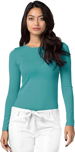 Vista 2 de Adar Underscrubs - Camiseta de manga larga para mujer, paquete de 3 unidades Aguamarina (Aquamarine)