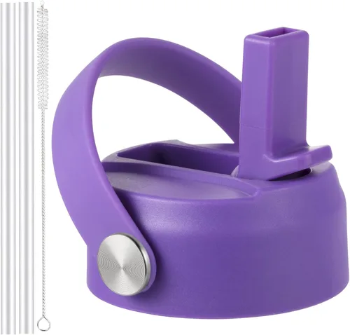 Vista 19 de Tapa de popote RRegeny para Hidromatraz de Boca Ancha 32 40 oz, Tapas con asa flexible compatible con Hidromatraz, Tapa deportiva de repuesto