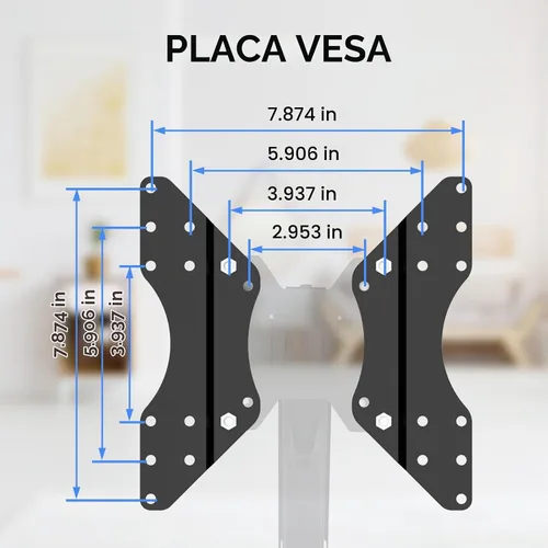 Vista 2 de Pholiten Adaptador ajustable de placa de conversión VESA para brazo