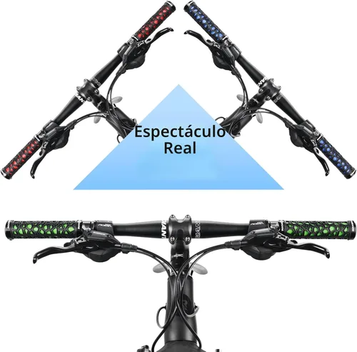Vista 7 de ROCKBROS Puños de manillar de bicicleta con doble bloqueo Puños de bicicleta antideslizantes para manillar de bicicleta para MTB, BMX, patinetas