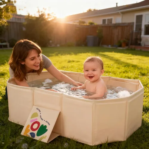 Vista 6 de RONBEI - Bañera plegable para bebé, tubo de baño plegable portátil para recién nacido, para ducha, bañera para recién nacidos con base antideslizante