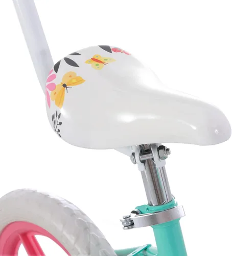 Vista 7 de KEANO Voyager 10 12 Inch Kids Bike for Boys and Girls Ages 1-4 Years, Toddler Bike with Training Wheels & Basket, Detachable Parent Push Handle