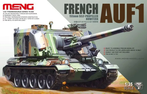 Vista 3 de Meng Models Obús autopropulsado francés AUF1 de 4.528 in, escala 1/35