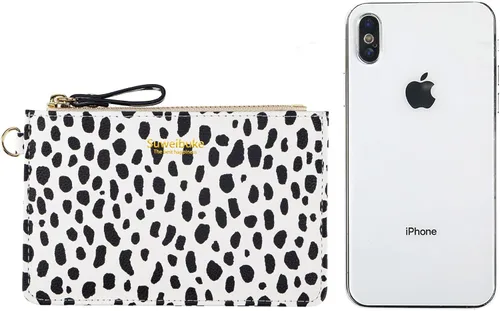 Vista 4 de Aiyo Nice Funda delgada para mujer tarjetero RFID con cremallera monedero pequeño de cuero con llavero Moderno