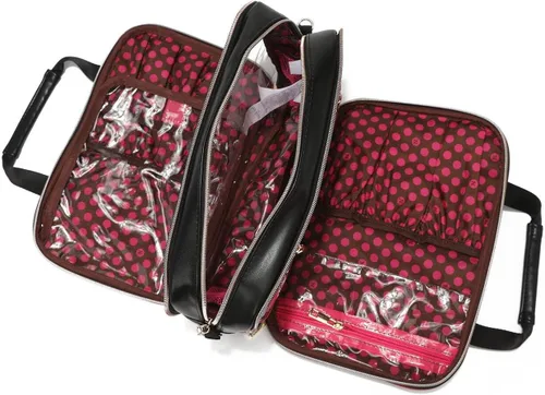Vista 10 de Nicole Lee Bolsa de maquillaje cosmética para mujer, bolsa de viaje con 5 compartimentos (todas las emociones)