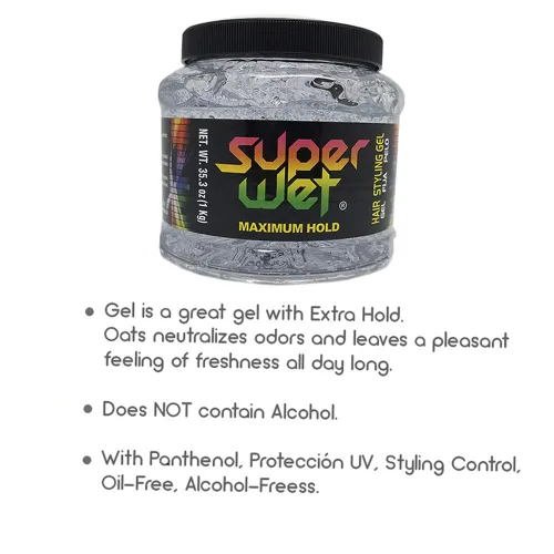 Vista 4 de Midway Importing Clear Jumbo Super Wet Hair Styling Gel, 2.2 libras