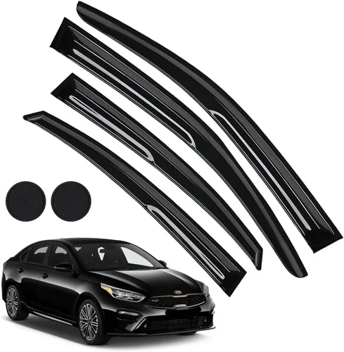 Vista 31 de Protectores de lluvia para Mazda 3 Hatchback 2010-2013, deflectores de ventana lateral con cinta adhesiva para Mazda 3 Hatchback, viseras de ventana