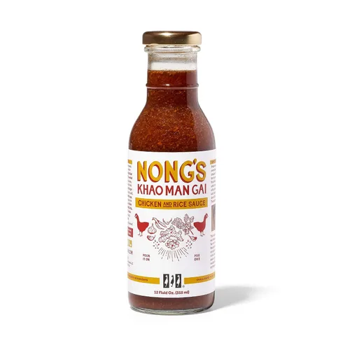 Vista 3 de Nong's Khao Man Gai Sauce - Original - Salsa de jengibre y ajo, pollo y arroz, Portland Oregon - 12 onzas (paquete de 2)