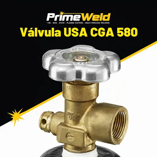 Vista 4 de PrimeWeld Botella de 75% argón 25% CO2 80CF DOT 3AA Válvula CGA 580 de EE. UU. La mejor mezcla de gas para soldadura MIG Cilindros completos