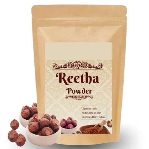 Vista 2 de Hin-dya. Amla, Reetha, Shikakai, Bhringraj e Hibiscus en polvo para cabello (paquete de 5, 1.76 oz cada uno, total de 8.82 oz)