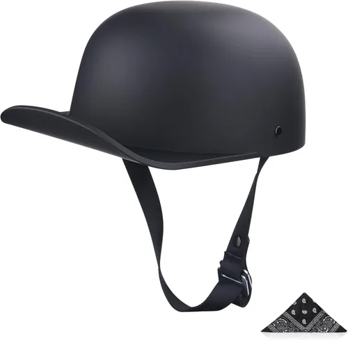 Vista 9 de Baseball Motorcycle Helmet - DOT Approved Open Face Helmet for Men Women Baseball Cap Helmet for Bike, Cruiser, Chopper, Moped, Scooter