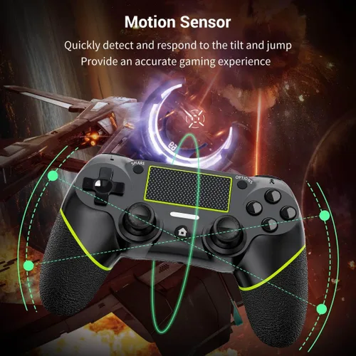 Vista 4 de DIANVEN Wireless Controller for PS4 PC, Wireless Controller for Playstation 4ProSlimPC, Controller Wireless for PS4 PC wVibration, Motion Sensor