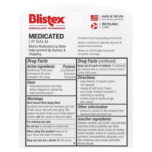 Vista 3 de Blistex Bálsamo labial medicado, SPF 15, 1.5 oz