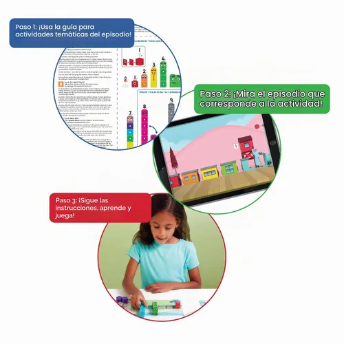 Vista 3 de hand2mind MathLink Cubes Numberblocks Juego de Actividades 1-10, 30 Actividades de Aprendizaje Preescolar, Bloques de Conteo, Cubos de Enlace