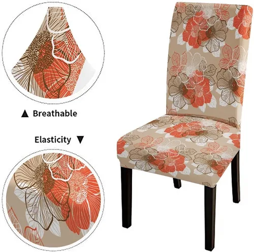 Vista 293 de CAPSCEOLL Christmas Dining Chair Covers,Snowflakes Festive Winter Pattern Stretch Chair Covers for Dining Room Set of 2 Washable Spandex Parson