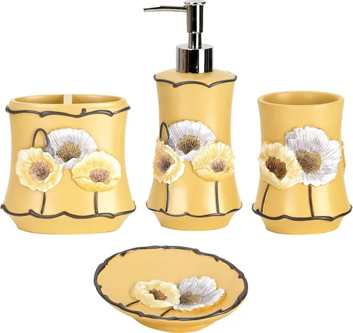 Vista 24 de Zahari Home Capri - Juego de toallas de baño de 3 piezas, toalla de baño, toalla de mano y toalla facial, decoración moderna, hermoso diseño único