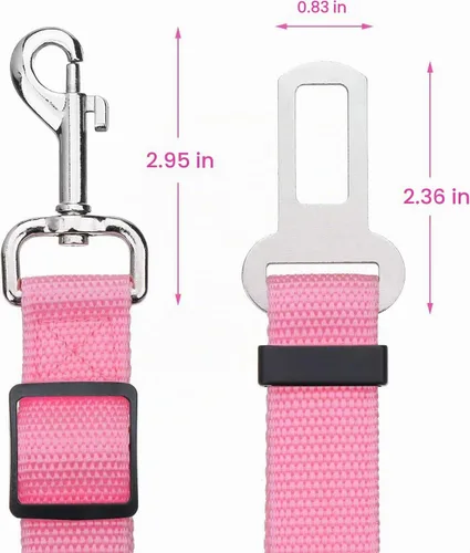 Vista 2 de Elisel Elisel - Paquete de 2 cinturones de seguridad de automóvil para mascotas, perros y gatos, longitud ajustable, accesorios para mascotas
