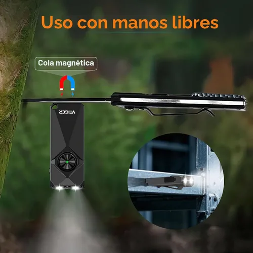 Vista 4 de VTIGER K1 - Llavero de 800 lúmenes altos, pequeña linterna recargable EDC para llavero, linterna pequeña LED compacta con magnética, mini luces