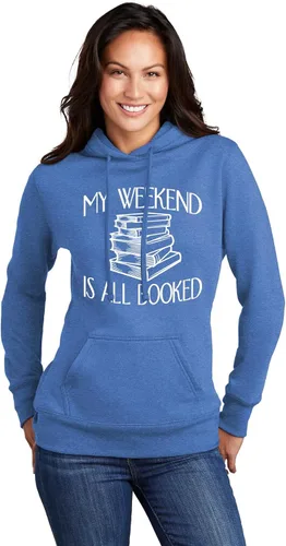 Vista 9 de Go All Out My Weekend Is All Booked Funny Book Reading Lover - Sudadera con capucha para hombre y mujer Negro
