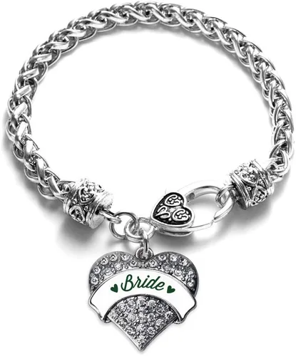 Vista 179 de Inspired Silver - Pulsera de plata con dije de corazón pavé con joyas de circonita cúbica
