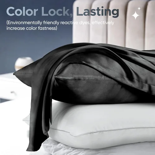Vista 7 de Funda de almohada de seda de morera 100 % pura para cabello y piel, resistente a los alérgenos, doble cara, 600 hilos de seda con cremallera oculta