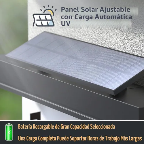 Vista 3 de Placa de dirección para casas, panel solar ajustable alimentado por energía solar, 3 colores de iluminación, números de casa, señal de dirección