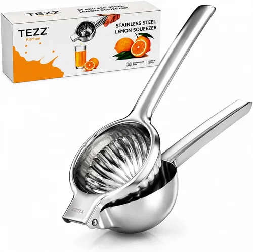 Vista 11 de TEZZ Exprimidor de limón, prensa manual de mano de exprimidor de cítricos Verde