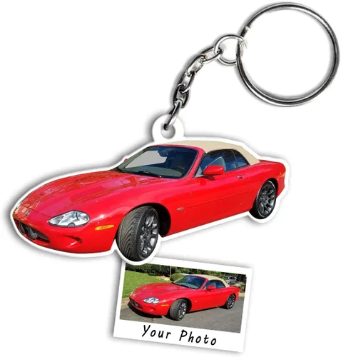 Vista 4 de Llavero personalizado con foto para camión, llavero acrílico cuadrado personalizado para amantes de las camionetas, transparente/transparente